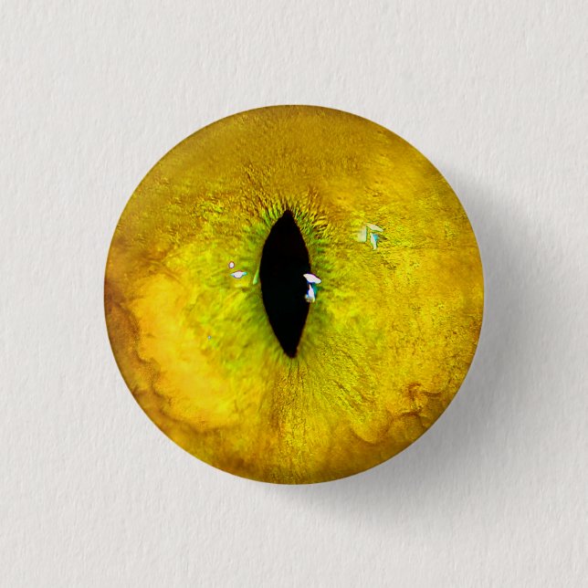 Yellow Cat Eye 3 Cm Round Badge (Front)