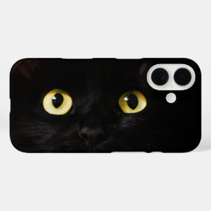 Yellow Cat Eyes, Black Cat iPhone 16 Case