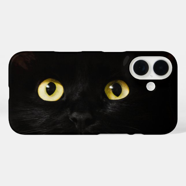 Yellow Cat Eyes, Black Cat Case-Mate iPhone Case (Back (Horizontal))