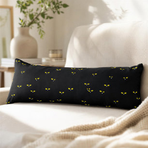 Yellow Cat Eyes on Black Best Halloween Party Body Cushion