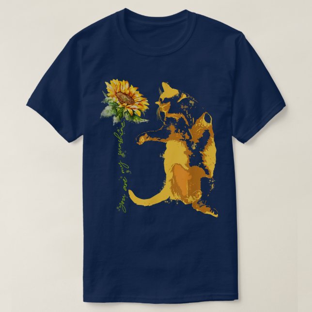 Yellow Cat Lying On Its Back  T-Shirt (Design Front)