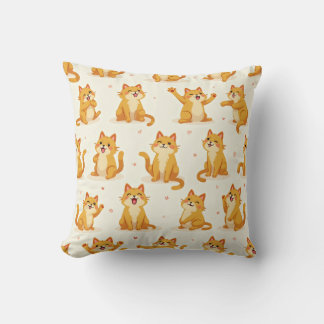 Yellow cat pillow cushion