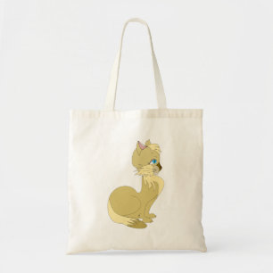 Yellow Cat with Blue Eyes Tote Bag