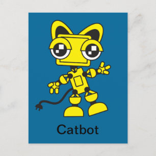 Yellow Catbot Postcard