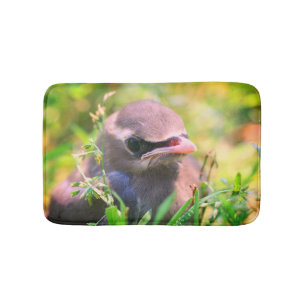 Yellow Cedar Waxwing Fledgling Bird Bath Mat