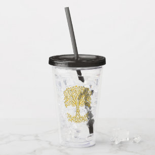 Yellow Celtic Tree Of Life Acrylic Tumbler