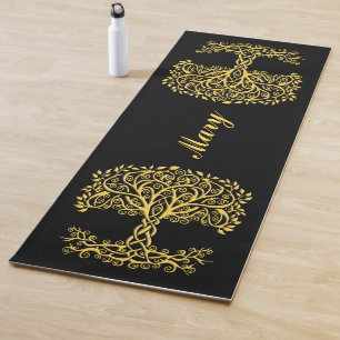 Yellow Celtic Tree Of Life Yoga Mat