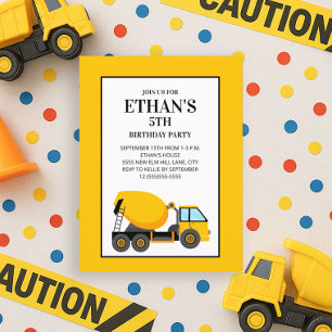 Yellow Cement Truck Birthday Party Postcard
