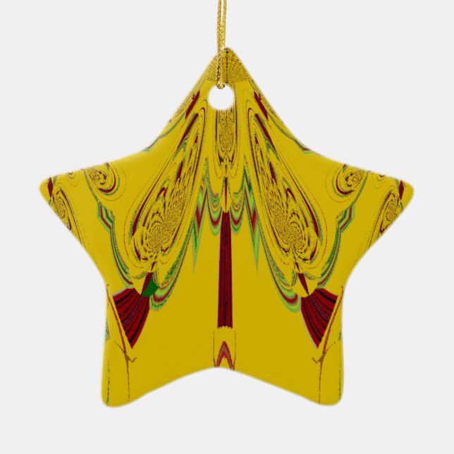 Yellow Ceramic Ornament (Front)