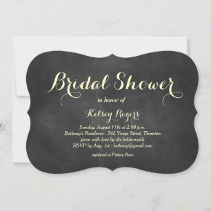 Yellow Chalk Bridal Shower Invitation