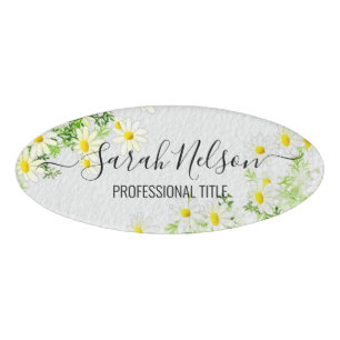  Yellow Chamomile Flowers Name Tag