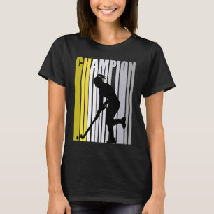 Yellow Champion Hockey Birthday Retro Fancy Fan T-Shirt