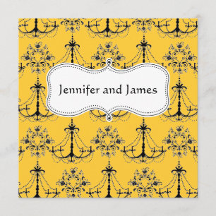 Yellow Chandelier Save The Date Announcement