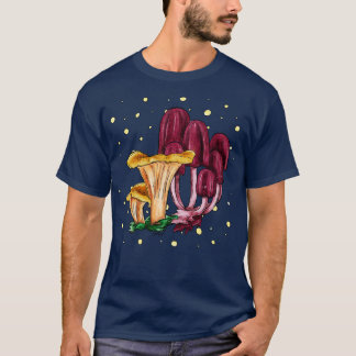 Yellow chanterelle and purple mushrooms bright for T-Shirt