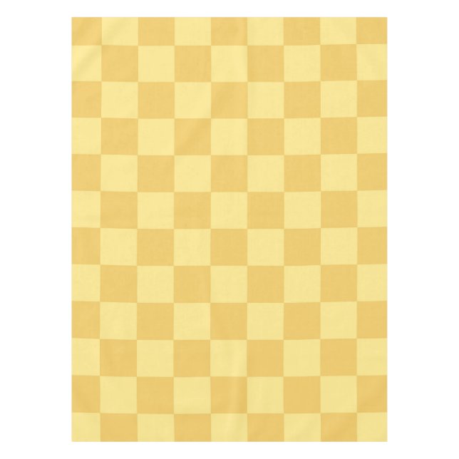 Yellow Checkerboard Pattern Tablecloth (Front)