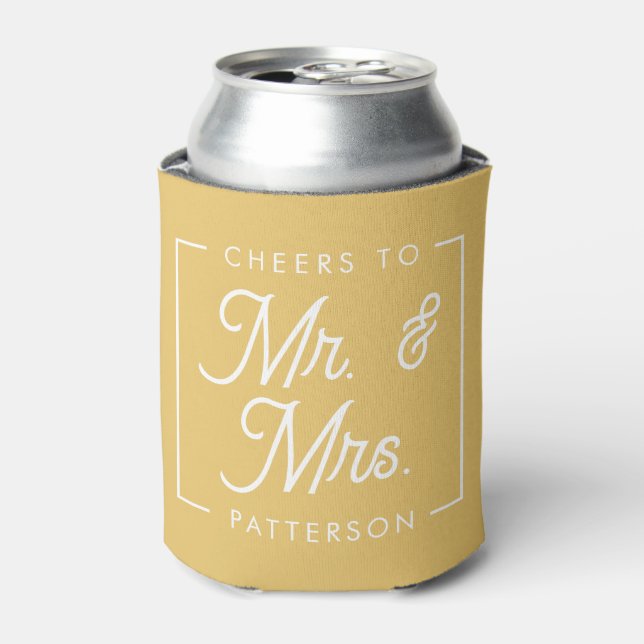 Yellow Cheers Wedding Favours Can Cooler (Can Front)
