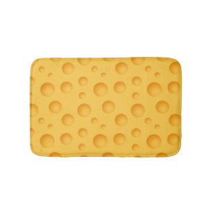 Yellow Cheese Pattern Bath Mat