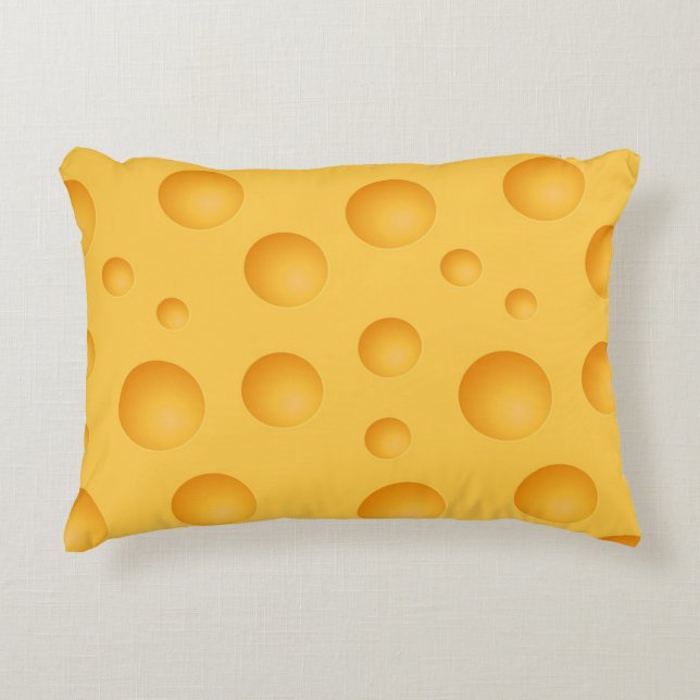 Yellow Cheese Pattern Decorative Cushion (Front)