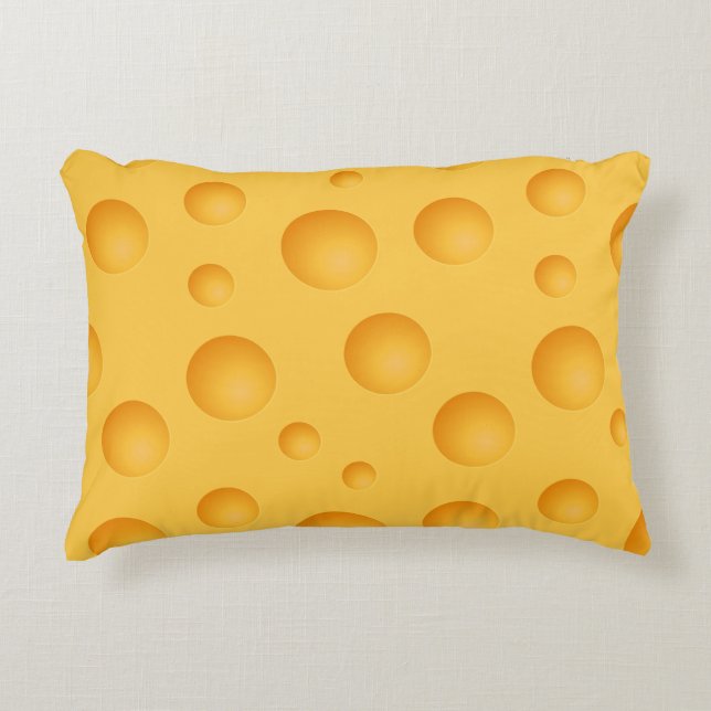 Yellow Cheese Pattern Decorative Cushion (Front)