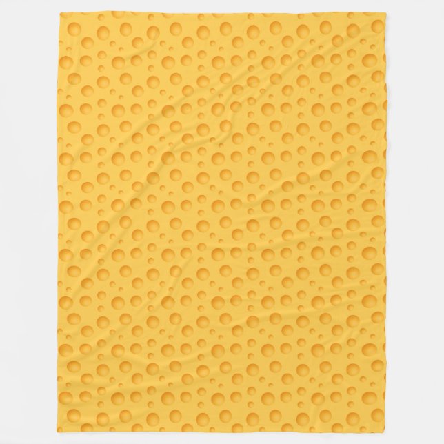 Yellow Cheese Pattern Fleece Blanket (Front)