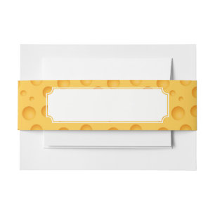 Yellow Cheese Pattern Invitation Belly Band