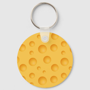 Yellow Cheese Pattern Key Ring