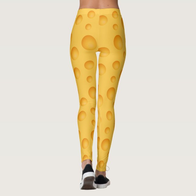 Yellow Cheese Pattern Leggings (Back)