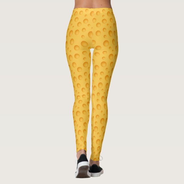 Yellow Cheese Pattern Leggings (Back)