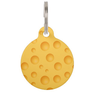 Yellow Cheese Pattern Pet Tag