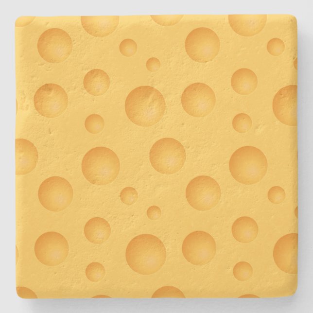 Yellow Cheese Pattern Stone Coaster (Front)
