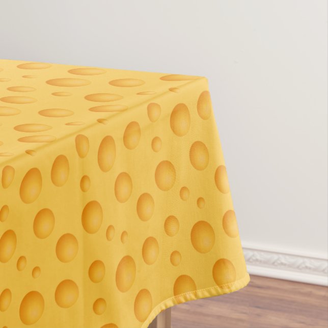 Yellow Cheese Pattern Tablecloth (In Situ)