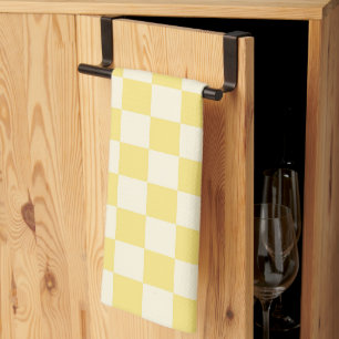 Yellow Chequerboard Tea Towel