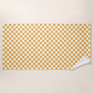 yellow chequered beach towel
