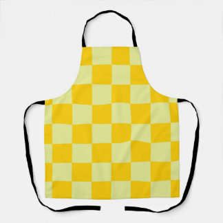 Yellow Chequered Gingham Pattern Apron