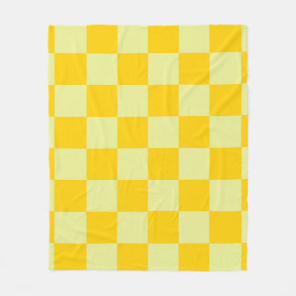 Yellow Chequered Gingham Pattern Fleece Blanket