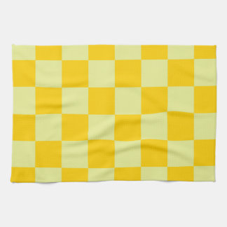 Yellow Chequered Gingham Pattern Tea Towel