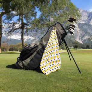 Yellow Chequered Golf Towel