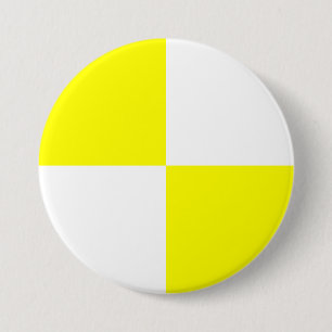 Yellow Chequered Pattern 7.5 Cm Round Badge