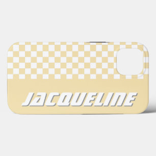 Yellow Chequered Pattern iPhone 13 Case