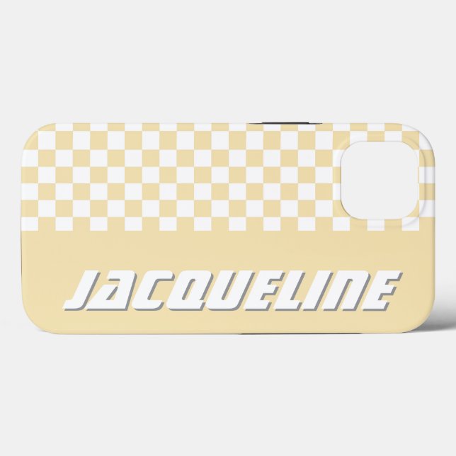 Yellow Chequered Pattern Case-Mate iPhone Case (Back (Horizontal))