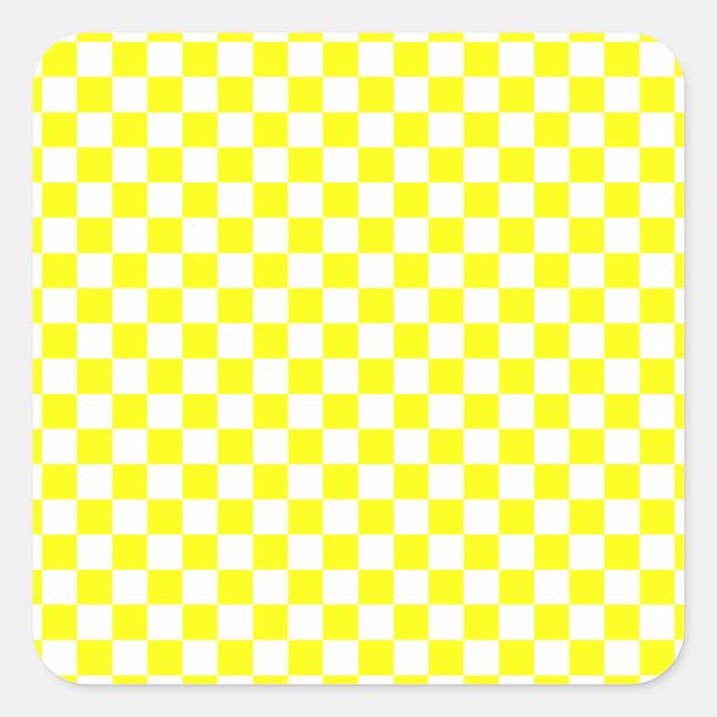 Yellow Chequered Square Sticker (Front)