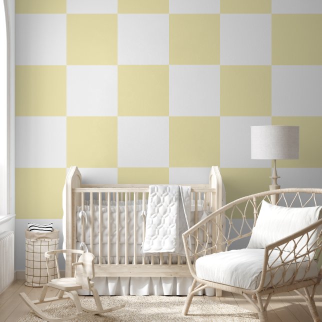 Yellow Chequered Wallpaper (Kids)