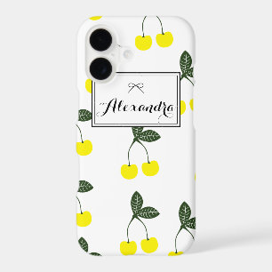 Yellow Cherries Pattern Personalised iPhone 7 Case