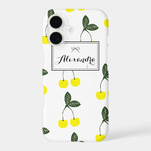 Yellow Cherries Pattern Personalised iPhone 7 Plus