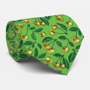 Yellow cherries tie