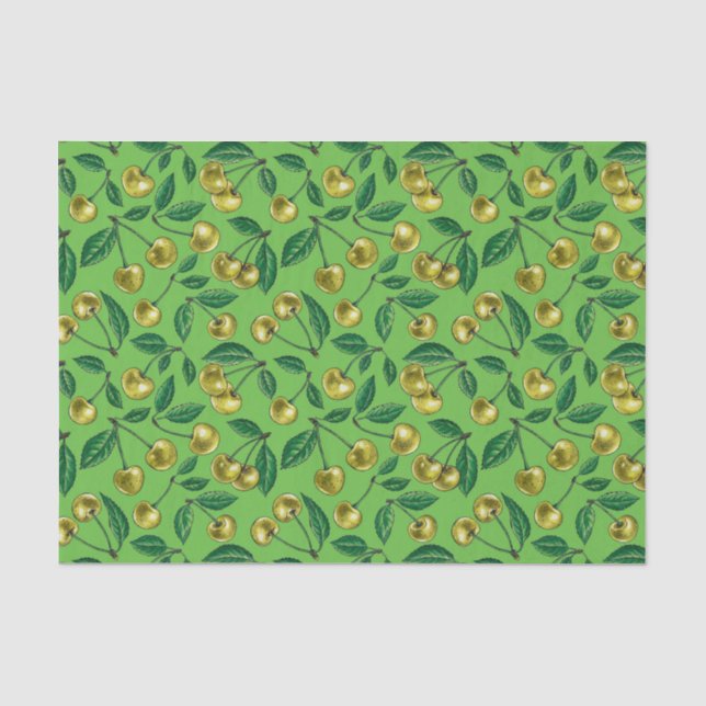 Yellow cherries tissue paper (Front)