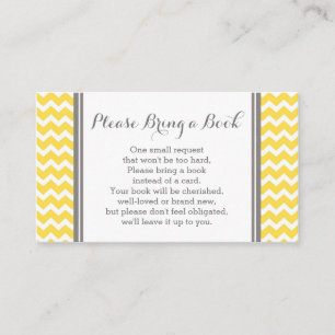 Yellow Chevron Baby Shower Book Request Card