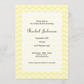 Yellow Chevron Baby Shower Invitation