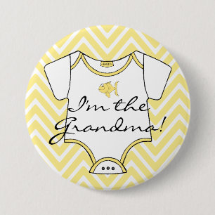 Yellow Chevron I'm The Grandma! 7.5 Cm Round Badge