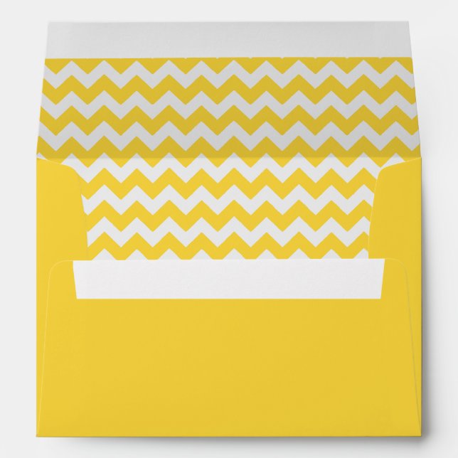 Yellow Chevron Print Envelope (Back (Bottom))